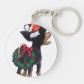 Porte-clés Festive de nuit étoilée Chihuhua à Santa Hat (Dos)
