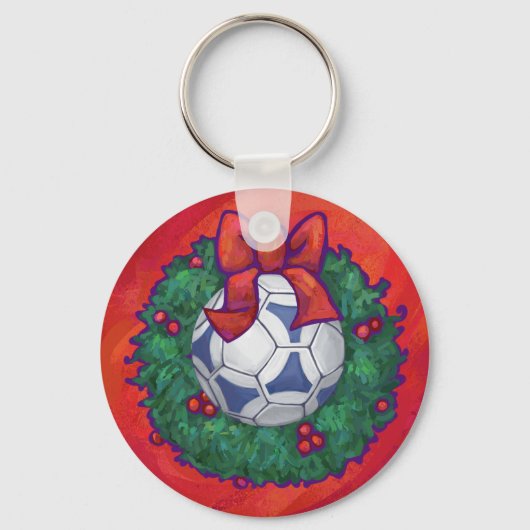 Porte-clés Festive Futbal en couronne rouge (Recto)
