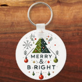 Porte-clés Festive Joyeux et brillant Design d'arbre de Noël (Verso)