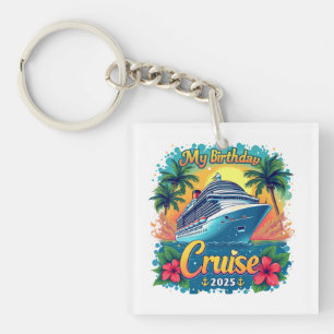 Porte-clés Festive My Birthday Cruise Ship Party 2025