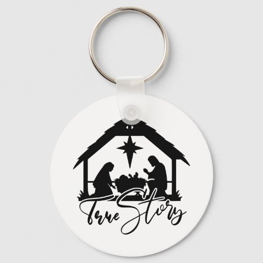 Porte-clés Festive Religieux scène du Manger de Noël (Recto)