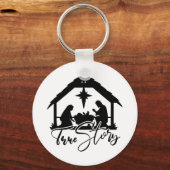 Porte-clés Festive Religieux scène du Manger de Noël (Recto)