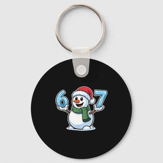Porte-clés Festive Snowman Christmas Winter Cheer 67 Number (Recto)