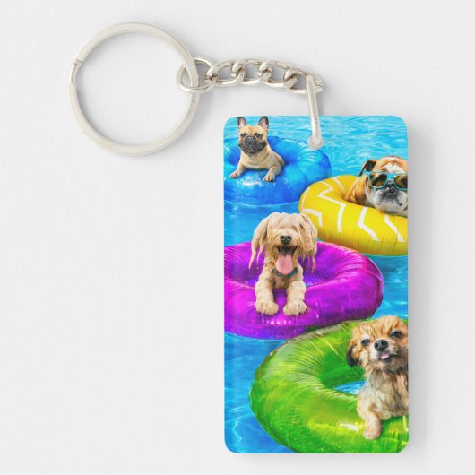 Porte-clés Fête au bassin pour chiens (Devant)