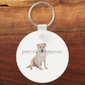Porte-clés Fête d'animaux Labrador jaune (Recto)