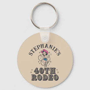 Porte-clés Fête d'anniversaire 40 ans Cowgirl Rétro Vintage