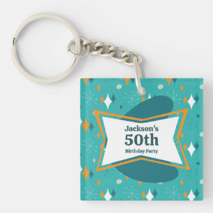 Porte-clés Fête d'anniversaire 50 ans Rétro Milieu du siècle