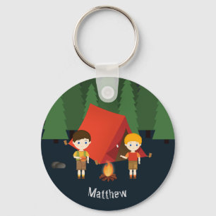 Porte-clés Fête d'anniversaire de camping
