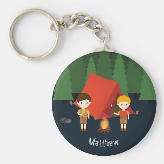 Porte-clés Fête d'anniversaire de camping (Devant)