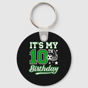 Porte-clés Fête d'anniversaire de football 10 ans 10 ans Joue
