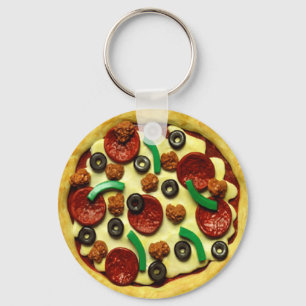 Porte-clés Fête d'anniversaire de pizza
