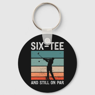 Porte-clés Fête d'anniversaire des 60 ans de golf Six-tee et