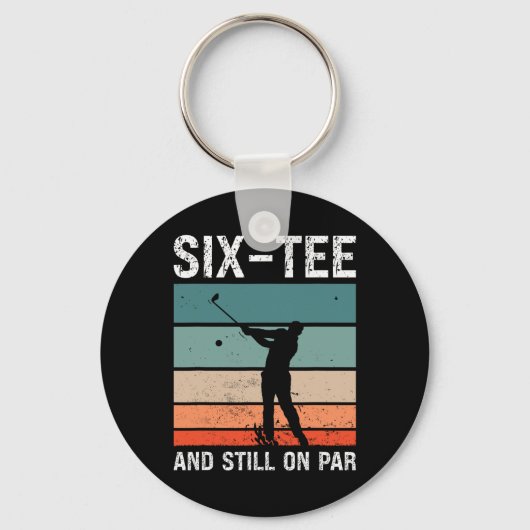 Porte-clés Fête d'anniversaire des 60 ans de golf Six-tee et (Recto)