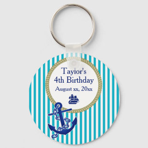 Porte-clés Fête d'anniversaire personnalisée nautique