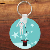 Porte-clés Fête d'anniversaire pour enfant magicien (Recto)