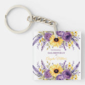 Porte-clés Fête de 60e anniversaire de floraison violette (Devant)