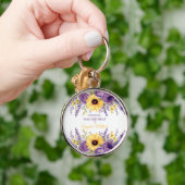 Porte-clés Fête de 60e anniversaire de floraison violette (Main)