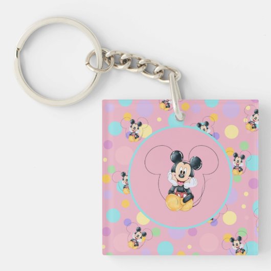 Porte-clés Fête de bébé Mickey Mouse à pois rouges (Devant)