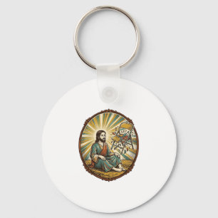 Porte-clés Fête de la chaise pliante cassée de Jésus maladroi
