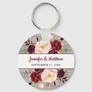 Porte-clés Fête de la mariée Mariage de Bourgogne rose