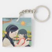 Porte-clés Fête de la mère et de l'enfant | PORTE - CLÉ (Dos)