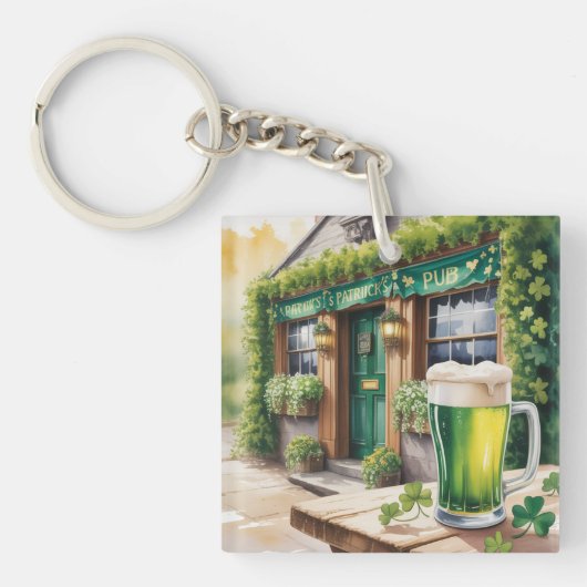 Porte-clés Fête de la Saint-Patrick au bar pub (Devant)