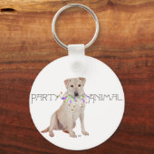 Porte-clés Fête de Labrador Retriever Jaune (Recto)