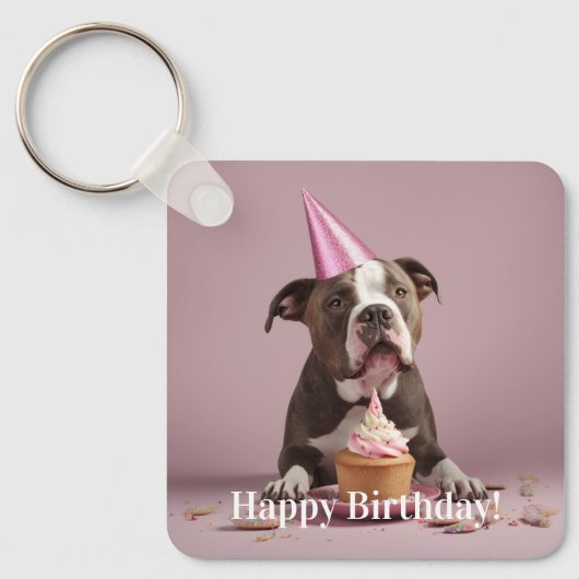 Porte-clés Fête de l'anniversaire de Pit Bull (Recto)