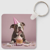 Porte-clés Fête de l'anniversaire de Pit Bull (Dos)