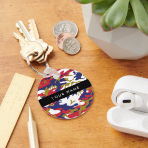 Porte-clés Fête de l'Indépendance Camouflage Votre nom Person