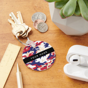 Porte-clés Fête de l'Indépendance Camouflage Votre nom Person