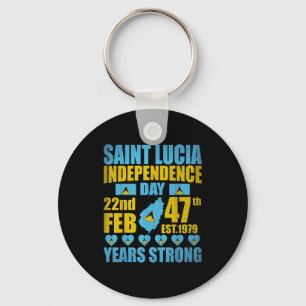 Porte-clés Fête de l'indépendance de Sainte-Lucie 47e jour de