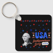 Porte-clés Fête de l'indépendance des États-Unis noir (Recto)
