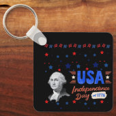 Porte-clés Fête de l'indépendance des États-Unis noir (Recto)
