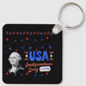 Porte-clés Fête de l'indépendance des États-Unis noir (Dos)