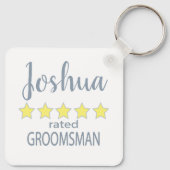 Porte-clés Fête de mariage et mariage 5 étoiles Groomsman (Dos)