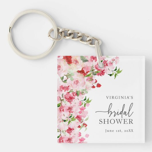 Porte-clés Fête de Mariage Florale (Devant)