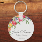 Porte-clés Fête de mariage Fun and Bright Tulipes et Verdure  (Recto)