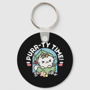 Porte-clés Fête de Noël avec Purr-ty Time Cat