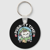 Porte-clés Fête de Noël avec Purr-ty Time Cat (Verso)