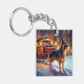 Porte-clés Fête de Noël des bergers allemands (Devant gauche)