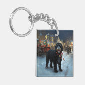 Porte-clés Fête de Noël des chiens d'eau portugais (Devant gauche)