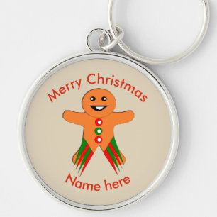 Porte-clés Fête de Noël Gingerbread Homme Custom Porte - clé