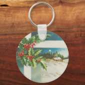 Porte-clés fête de noël neige sainte hiver (Recto)