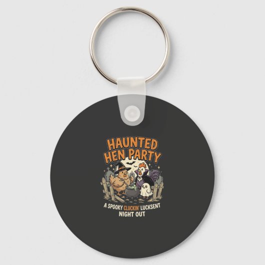 Porte-clés Fête de poule hantée d'Halloween (Recto)