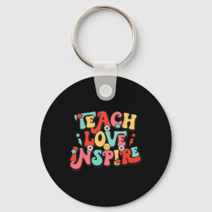 Porte-clés Fête De Retour À L'école Enseigner L'amour Inspire