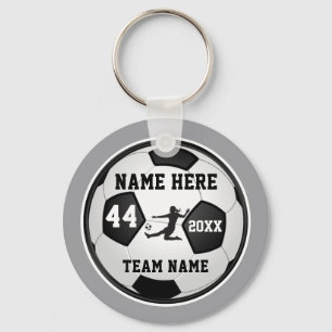 Porte-clés Fête des Filles de Football : Gray, Black and Whit