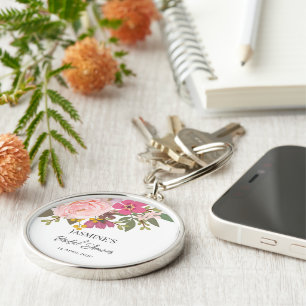 Porte-clés Fête des mariées printanière du jardin fleuri rose