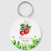 Porte-clés Fête des mariées rouge Pomme Favoriser (Recto)