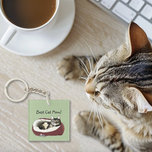 Porte-clés Fête des mères de chat